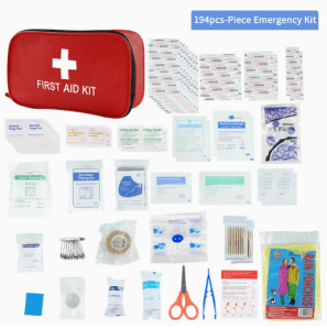 194 Piece First Aid Kit - Emergency Survival Kit for Home Car Camping - Carbonpawtag
