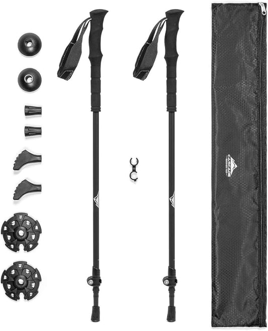 Carbon Fiber Trekking Poles - Lightweight Hiking Sticks Pair - Carbonpawtag